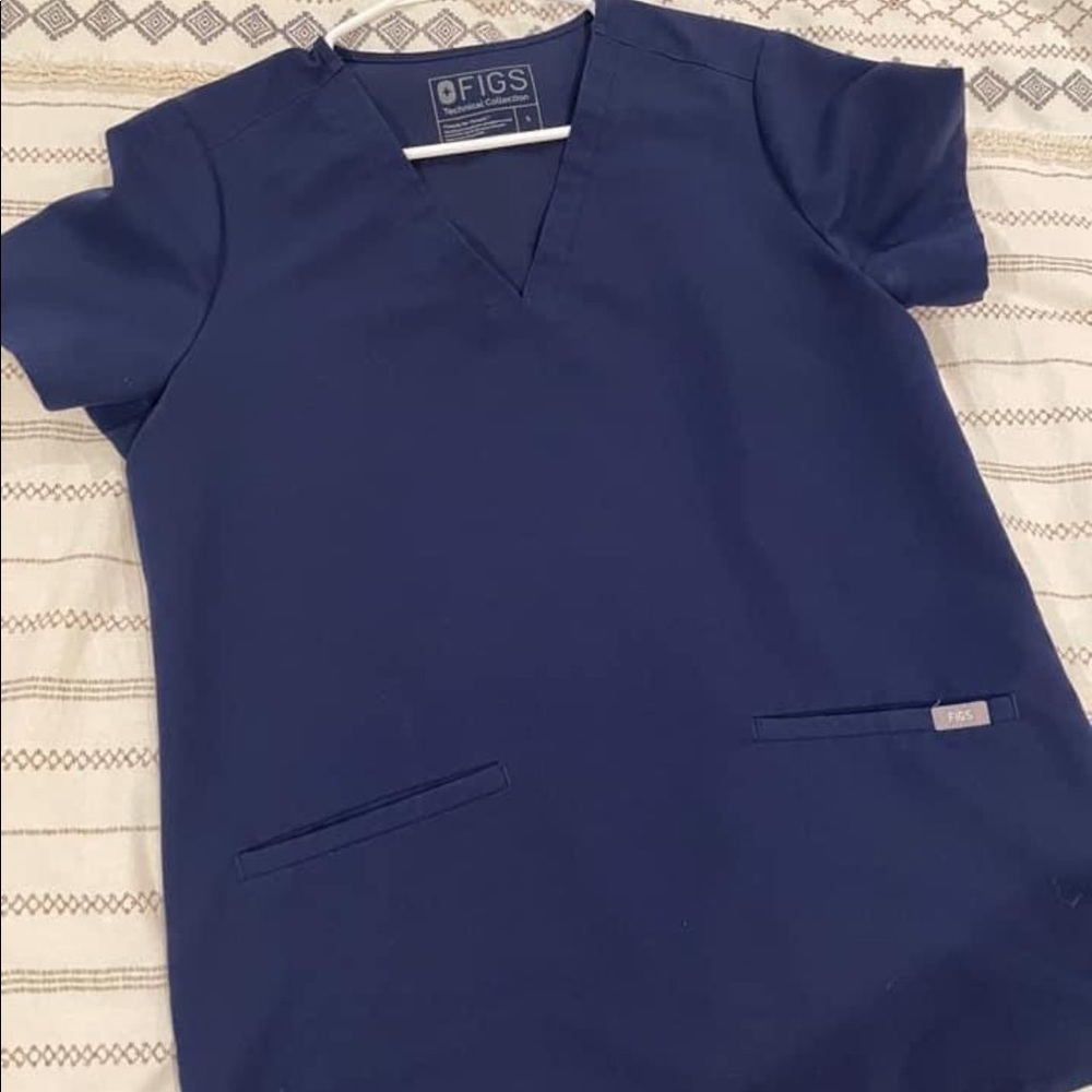 Figs Navy Casma Top